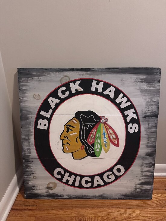 Chicago Blackhawks Painted Wall Art - Picture 1 of 1